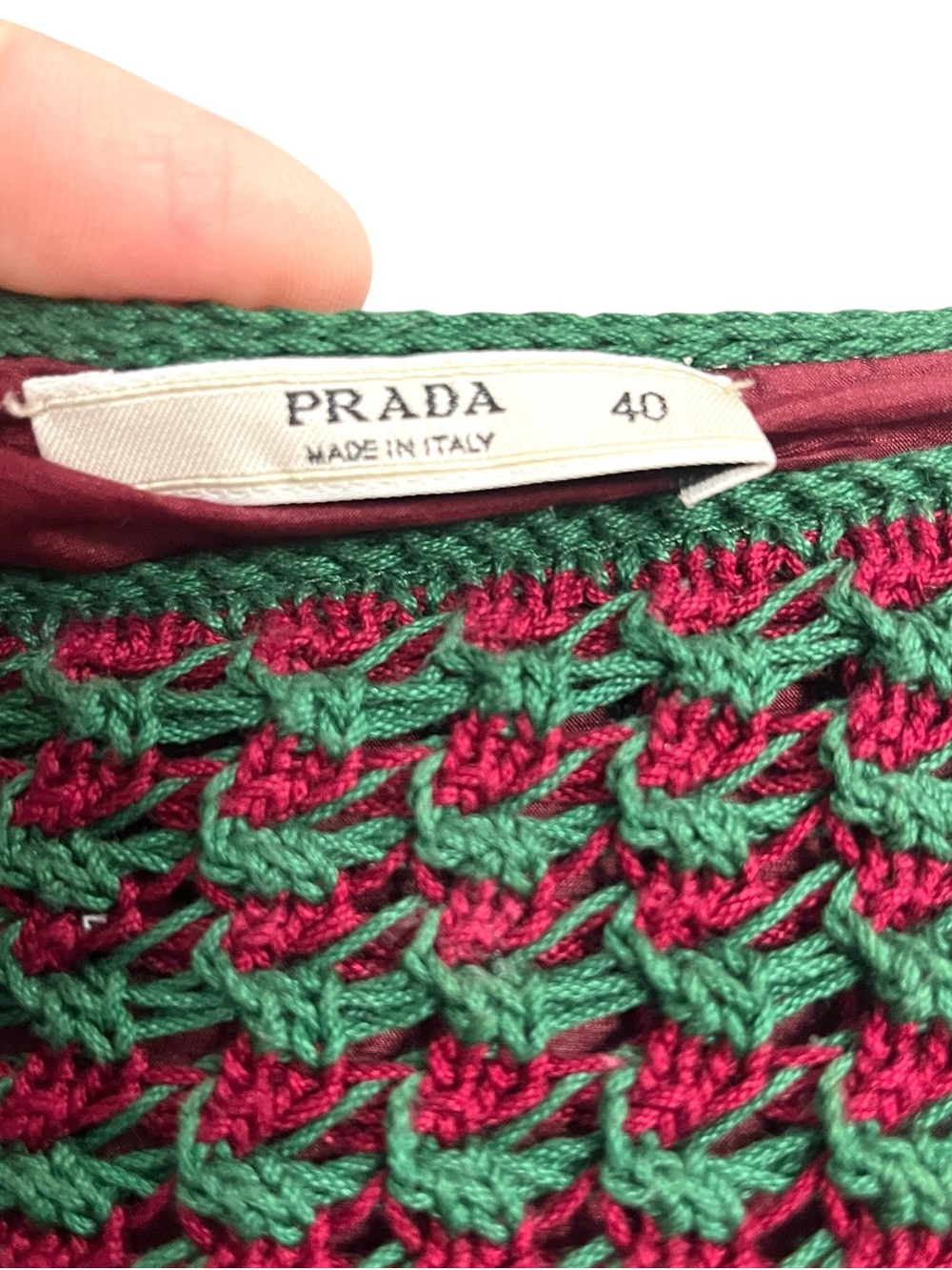 Prada SS2005 Runway Crochet Mirror Knit Skirt IT40 Archive Miuccia Prada - Picture 4 of 14